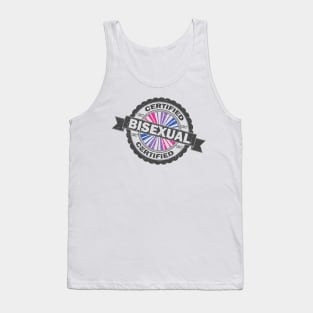 Certified Bisexual Pride Seal of Approval with Pride Flag Background Tank Top